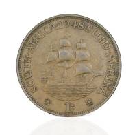 () Монета ЮАР (Южная Африка) 1948 год   ""   Серебрение  VF